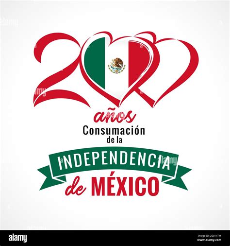 200 anos de Independencia de Mexico lettering poster. Spanish text 200 ...