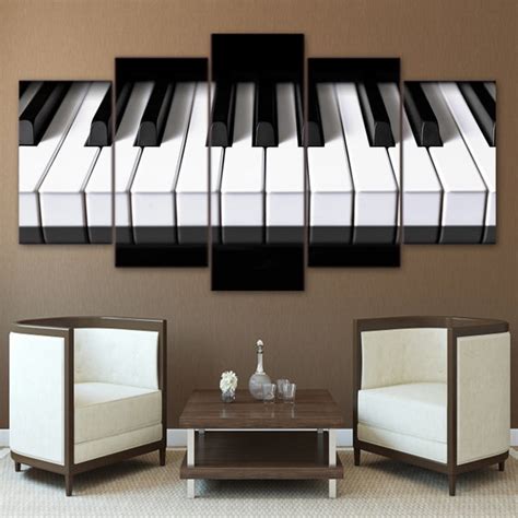 Piano Keys Music Framed 5 Piece Canvas Wall Art – Buy Canvas Wall Art ...