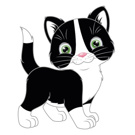 Gatito negro de dibujos animados | Vector Premium