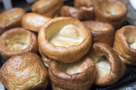 Close up view of small round yorkshire pudding - Free Stock Image