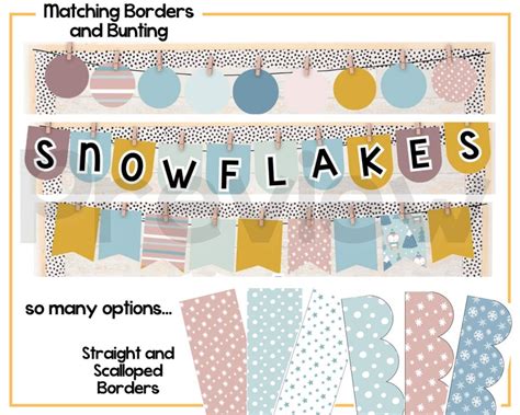 Snowflake Winter Bulletin Board & Classroom Decor Kit Editable Being ...