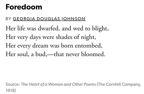 Foredoom by Georgia Douglas Johnson | Poems, Words, Poetry