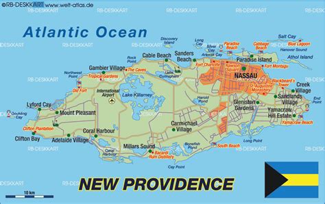 Map of New Providence (Island in Bahamas) | Welt-Atlas.de