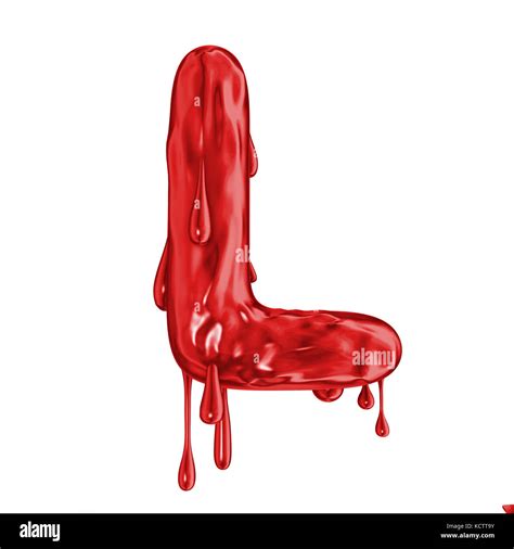 Blood font halloween horror letter L Stock Photo - Alamy