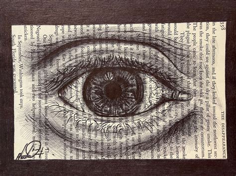 Human Eye Original Art Book Page Drawing | Etsy