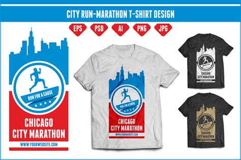 Chicago Run-Marathon T-Shirt Design ~ Illustrations on Creative Market