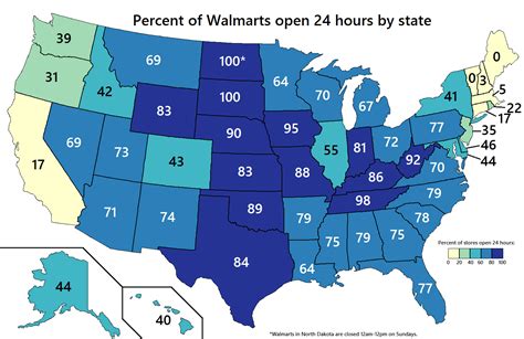 Percent of Walmart stores open 24 hours by US state - Vivid Maps ...