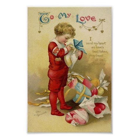 Vintage Valentine Poster | Zazzle | Valentine poster, Vintage valentines, Vintage valentine cards