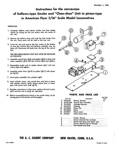 American Flyer Trains Parts Diagrams