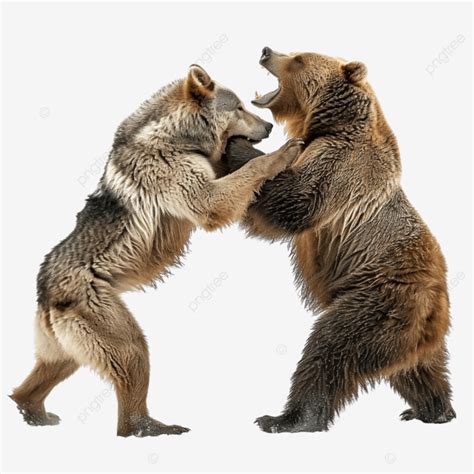 Wild Dog Wolf Fighting Grizzly Bear, Wild Dog, Wolf, Canine PNG ...