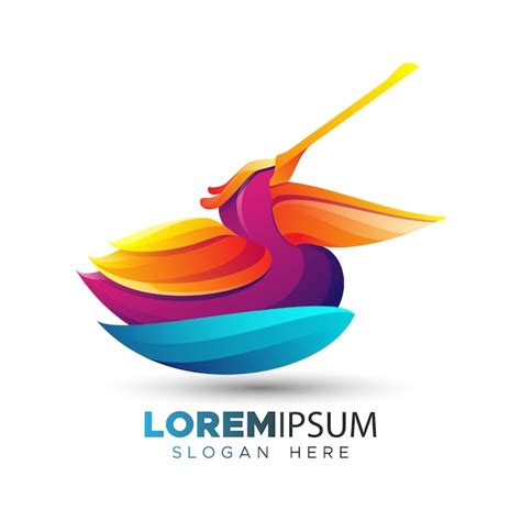 Premium Vector | Colorful pelicans logo template