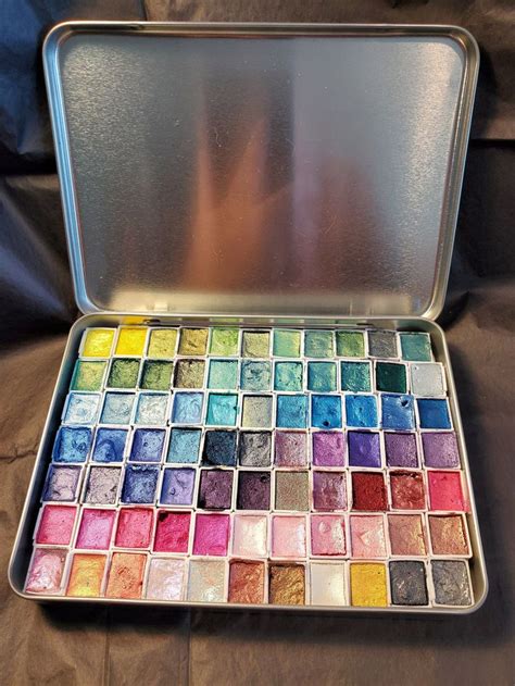 77 Set Watercolor Paint Pallet Metallic Shimmery Hand Made - Etsy | Pallet painting, Watercolour ...