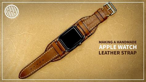 [Leather Craft] Making a handmade Apple watch leather strap / watch band DIY / Pattern… | Apple ...