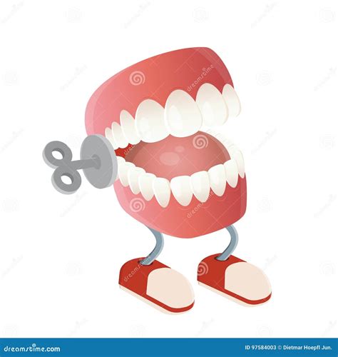 Funny chattering teeth toy stock vector. Illustration of comedy - 97584003