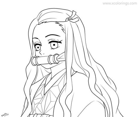 Demon Slayer Coloring Pages Nezuko Fan Fiction. | Manga coloring book ...