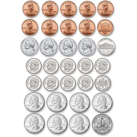 Ashley US Coin Money Set Die-cut Magnets - Zerbee