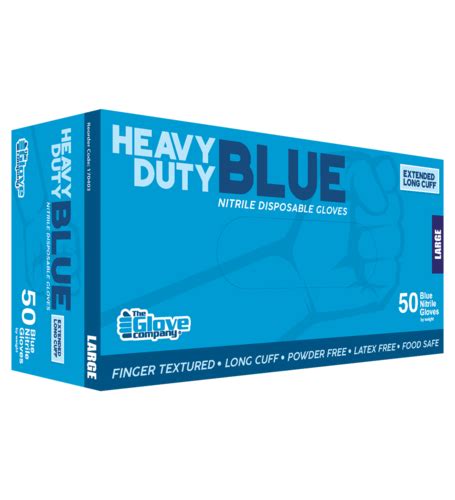 Heavy Duty Blue Nitrile Gloves SMALL - TGC