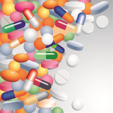 Medical tablets with capsules background vector 02 free download