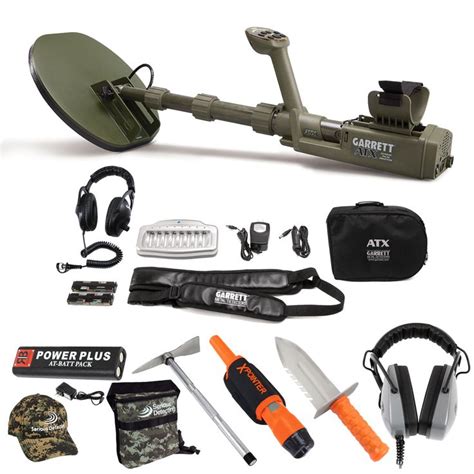 Garrett ATX Extreme PI Metal Detector Expedition Bundle w/ 11" DD Search Coil, Pinpointer, and ...