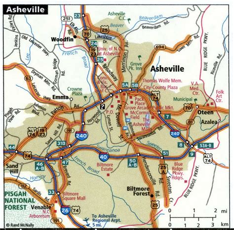 Asheville city road map for truck drivers toll free highways map - usa