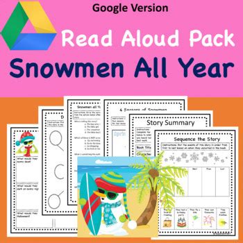 Google Version- Snowmen At Night Read Aloud Activities by TeachWithBri