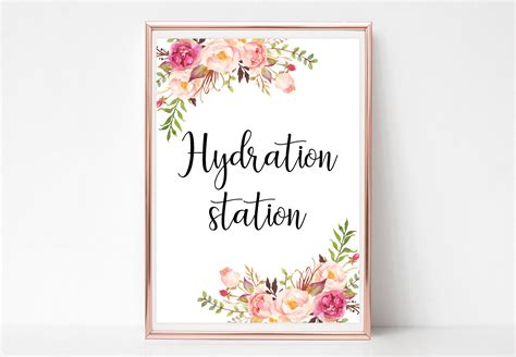 Hydration station sign Printable Wedding beverage signs Party