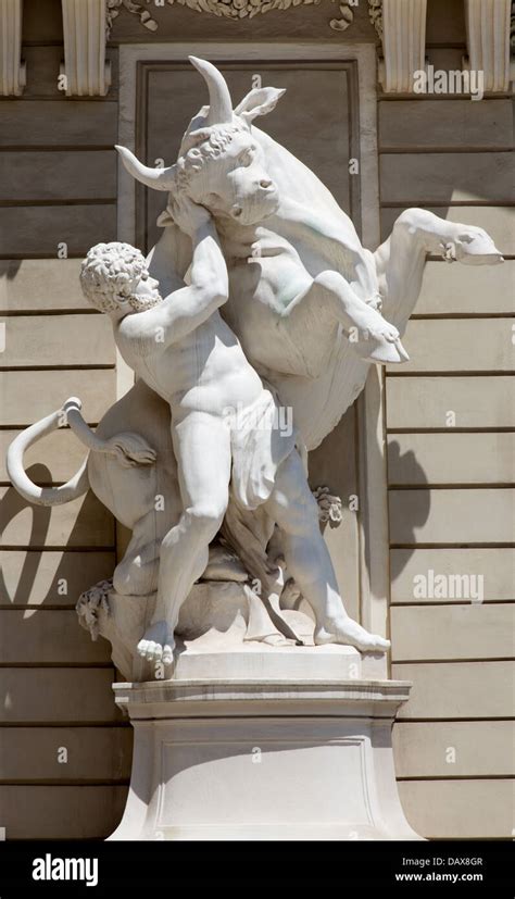 Vienna - Sculpture of Hercules fighting the Cretan Bull - entry to ...