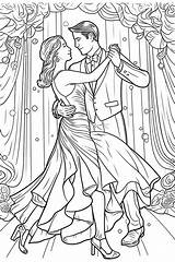 Premium Photo  A coloring Page Of Couple dancing In ballroom sketch template