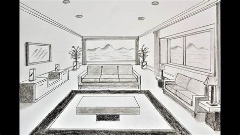 How to draw a living room one point perspective | Perspective room, Room perspective drawing ...