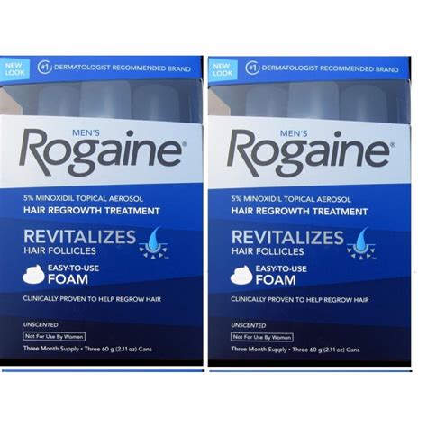 Rogaine Extra Strength Men Hair Regrowth Foam 5% Minoxidil 12 Months Suppl