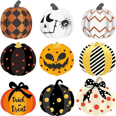 Amazon.com: Lucleag 45PCS Halloween Pumpkin Cutouts for Bulletin Board Decoration, Cute Pumpkins ...