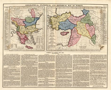 Geographical, Statistical, and Historical Map of Turkey - Art Source International