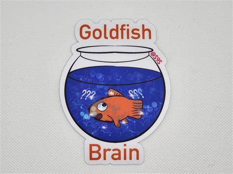 Goldfish Brain Waterproof Vinyl Sticker - Etsy