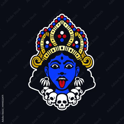 Kali Goddess portrait illustration, emblem Stock Vector | Adobe Stock