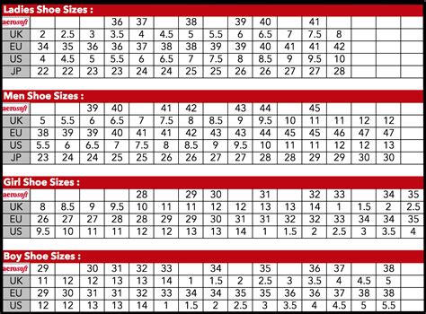 Shoe Size Comparison 22