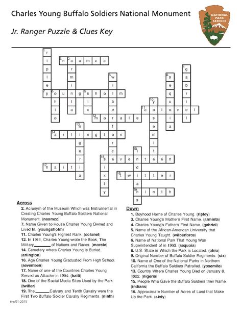 Crossword Puzzle Answer Keys - Charles Young Buffalo Soldiers National ...