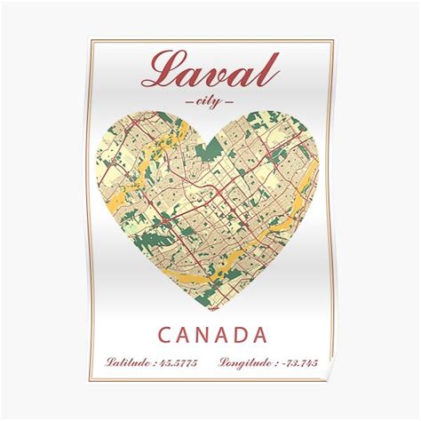 "Laval map canada" Poster for Sale by PostersProf1 | Redbubble