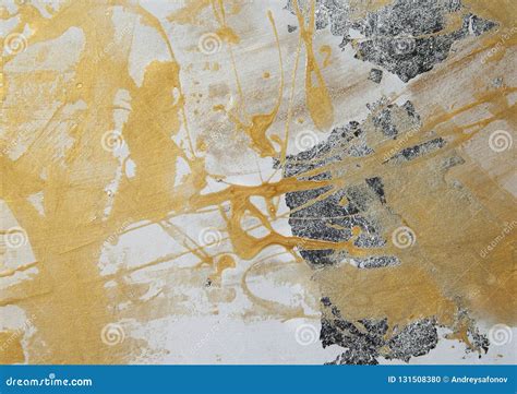 Painting on Drywall, Yellow Paint, Silver Patina, Composition, Texture Stock Photo - Image of ...