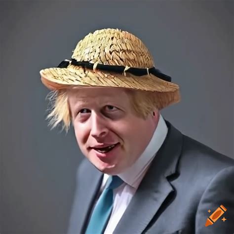 Boris johnson in a straw hat on Craiyon