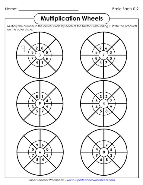 Multiplication Wheel Printable