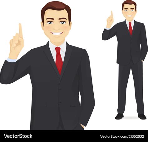 Business man pointing up Royalty Free Vector Image