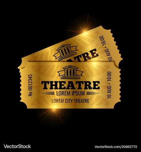 Vintage theatre tickets template Royalty Free Vector Image