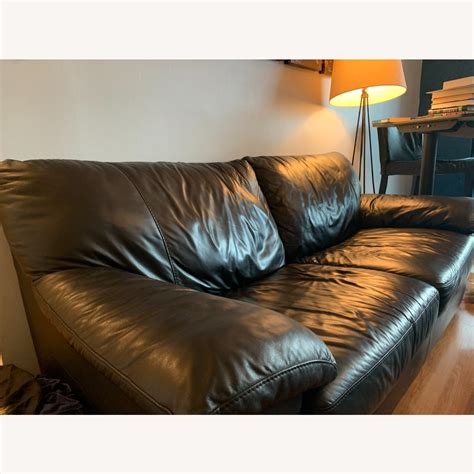 IKEA Leather Couch - AptDeco