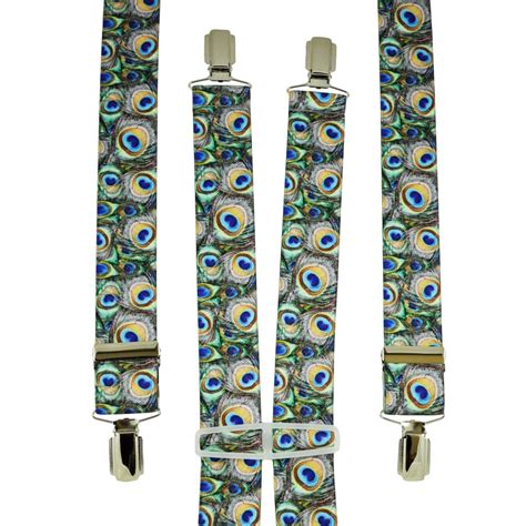 ColourfulPeacock Feathers Patterned Men's Trouser Braces Tools Store