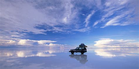 This is the breathtaking Salar de Uyuni in southwestern Bolivia. It's the world's largest salt ...