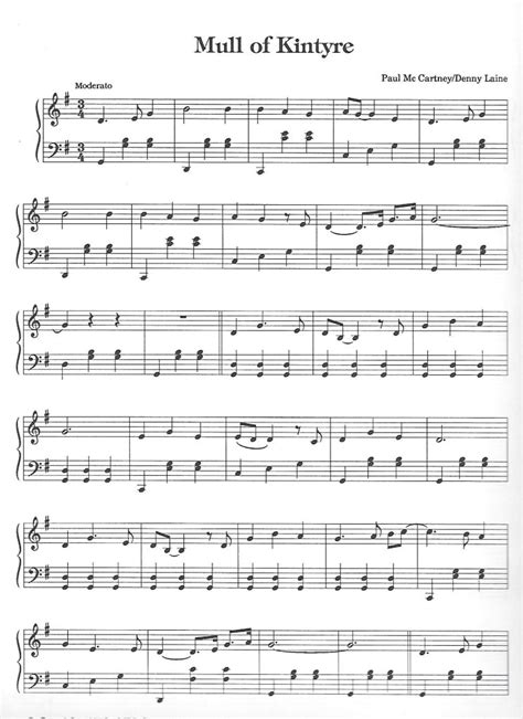 Mull of Kintyre – SHEET MUSIC