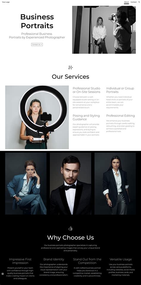 Business Portraits Google Sites Template