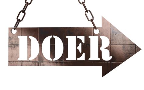 doer word on metal pointer 6384241 Stock Photo at Vecteezy