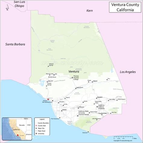 Map of Ventura County, California - Where is Located, Cities, Population, Highways & Facts ...