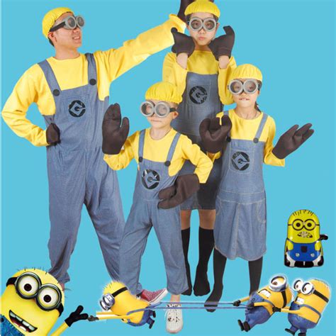 Full Family Minions Cosplay Costumes Despicableme Kids Girls Boys Adult Man Women Dress ...